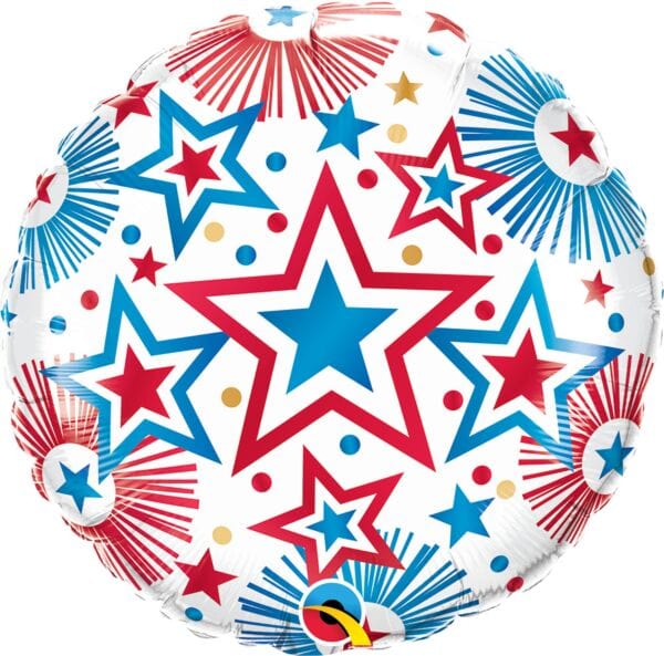 Burton and Burton BALLOONS 18&quot; PATRIOTIC STARS FOIL BALLOON