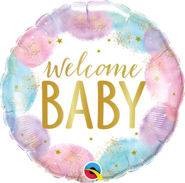 Burton and Burton BALLOONS 18&quot; Welcome Baby Watercolor Foil Balloon