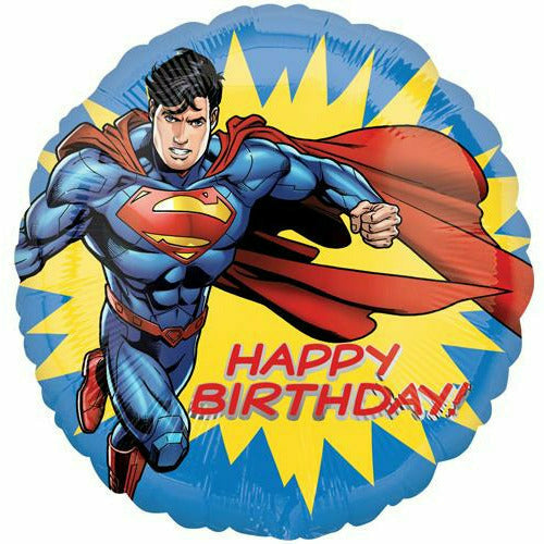 Burton and Burton BALLOONS 185 Superman Happy Birthday 17" Mylar Balloon