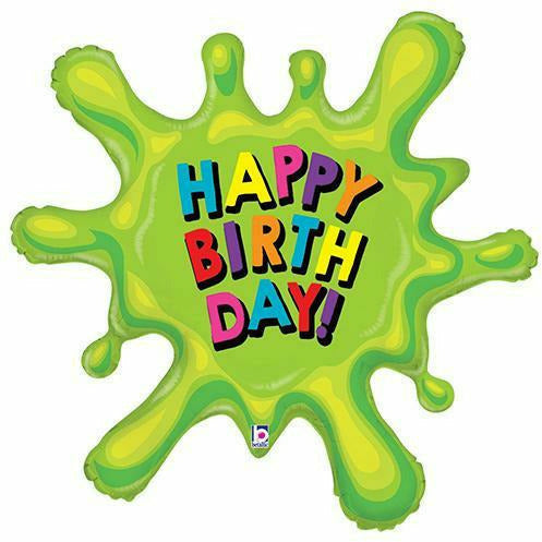 Burton and Burton BALLOONS 201A 39&quot; Splat Slime Happy Birth Day Jumbo Foil