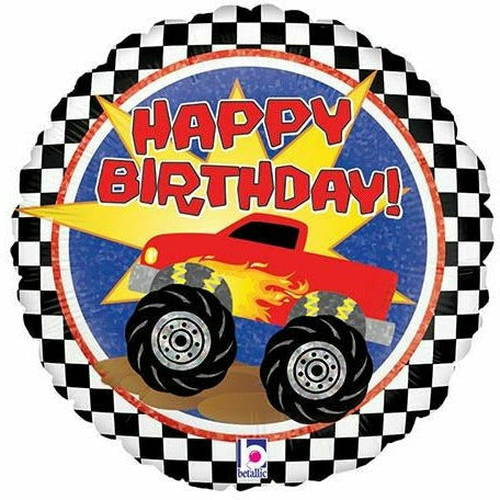 Burton and Burton BALLOONS 211 18" Happy Birthday Monster Truck Foil