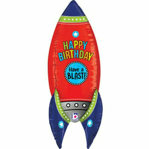 Burton and Burton BALLOONS 214 36&quot; Space Rocket Have a Blast Foil