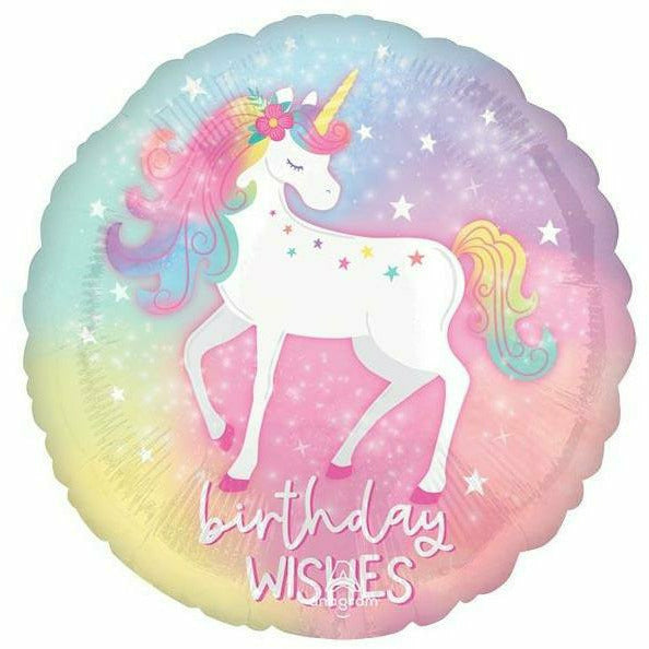 Burton and Burton BALLOONS 215A 18&quot; Unicorn Birthday Wishes Foil