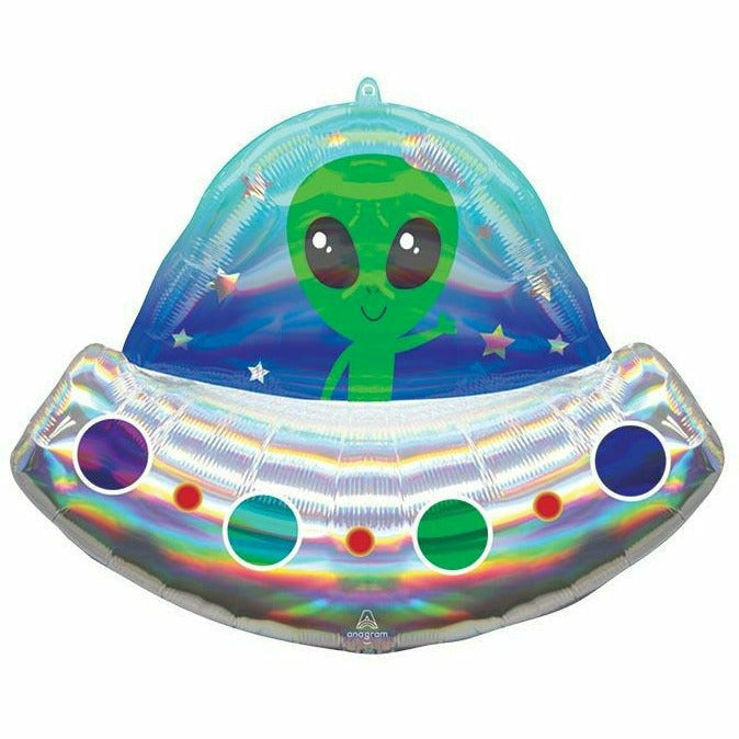 Burton and Burton BALLOONS 219 28" Alien Space Ship Iridescent Foil