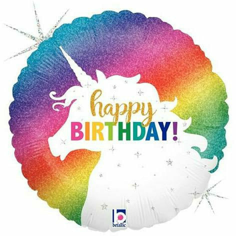 Burton and Burton BALLOONS 229 18&quot; Unicorn Happy Birthday Foil