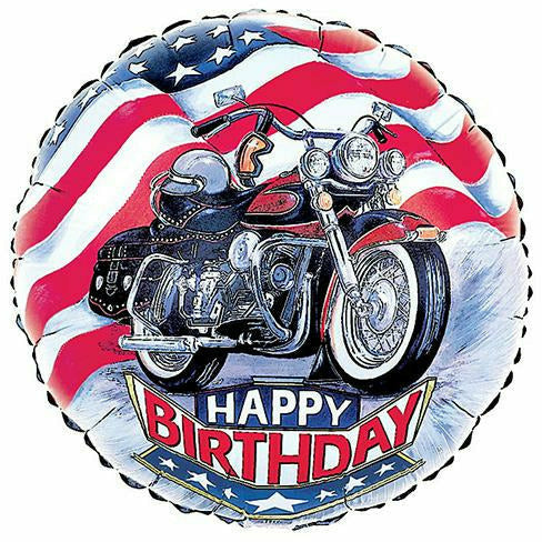 Burton and Burton BALLOONS 231 18" Motorcycle Happy Birthday Foil