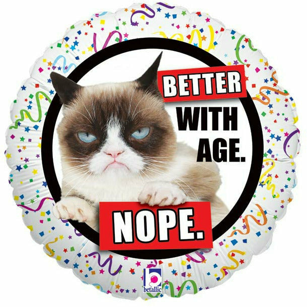 Burton and Burton BALLOONS 245A 18" GRUMPY CAT OVER THE HILL BALLOON