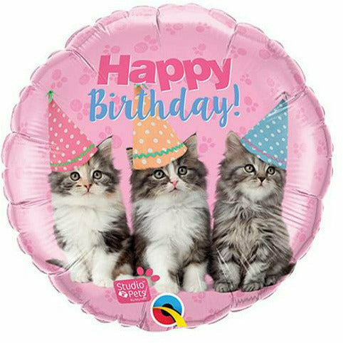 Burton and Burton BALLOONS 246A  18" Kitty Cats Happy Birthday Foil