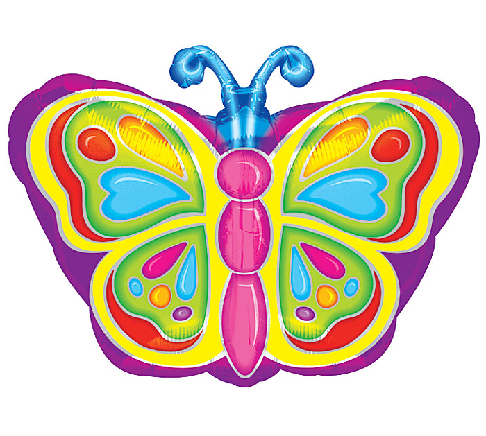 Burton and Burton BALLOONS 250A 18&quot; BRIGHT BUTTERFLY STANDARD SHAPE