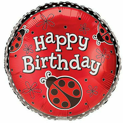 Burton and Burton BALLOONS 253 17&quot; Ladybug Happy Birthday Foil