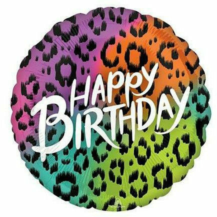 Burton and Burton BALLOONS 28" Animal Print Happy Birthday Foil