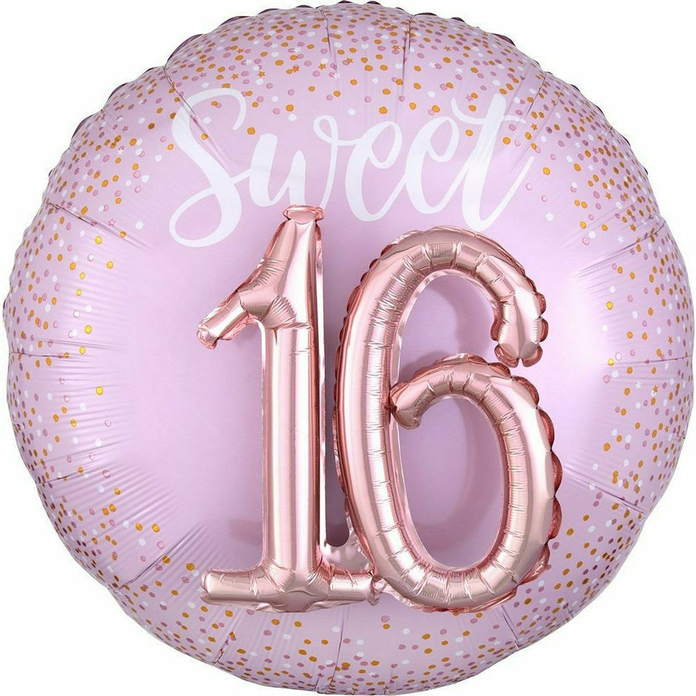 Burton and Burton BALLOONS 292 36&quot; Jumbo Sweet 16 Blush Foil