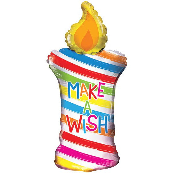 Burton and Burton BALLOONS 295A 36"PKG HBD MAKE A WISH CANDLE SHAPE Product