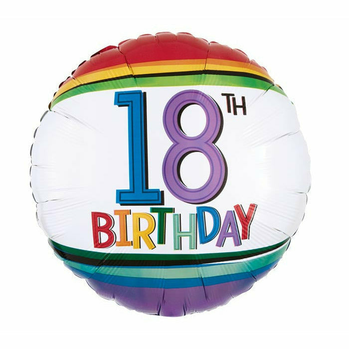 Burton and Burton BALLOONS 313A 17" 18TH BIRTHDAY RAINBOW FOIL BALLOON