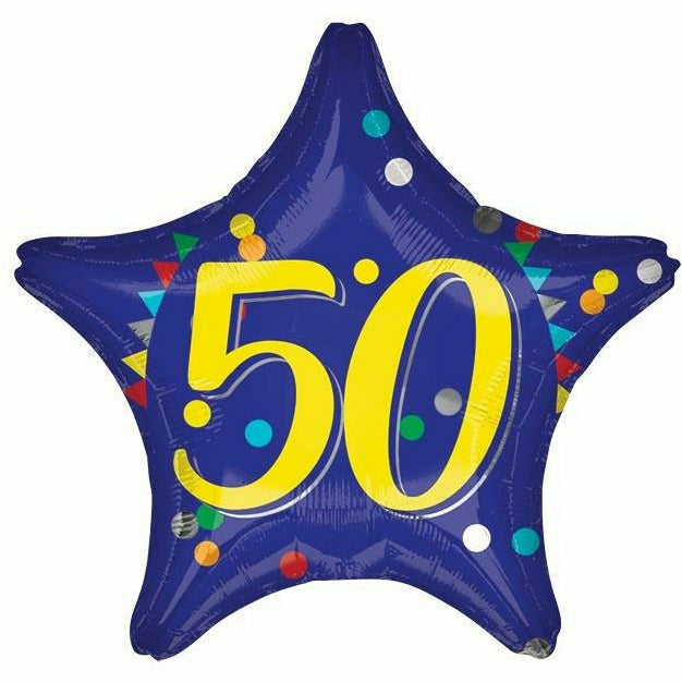 Burton and Burton BALLOONS 317 19&quot; 50th Star Foil