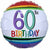 Burton and Burton BALLOONS 318 Rainbow 60th Birthday 17" Mylar Balloon