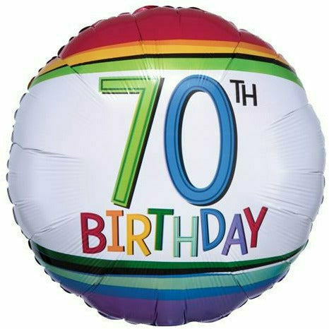 Burton and Burton BALLOONS 319 Rainbow 70th Birthday 17&quot; Mylar Balloon