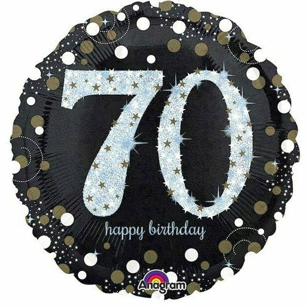 Burton and Burton BALLOONS 319A 18&quot; Sparkling Birthday 70 Foil