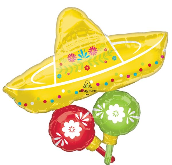 Products Tagged 32 Viva La Party Sombrero & Maracas Foil Balloon -  Ultimate Party Super Stores