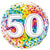 Burton and Burton BALLOONS 337A Happy Birthday Rainbow Confetti "50" Foil Balloon