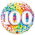 Burton and Burton BALLOONS 340 Happy Birthday Rainbow Confetti "100" Foil Balloon