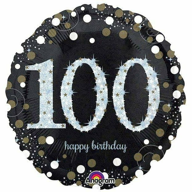 Burton and Burton BALLOONS 340A 18&quot; Sparkling Birthday 100 Foil