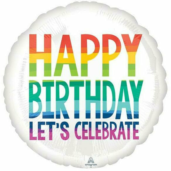 Burton and Burton BALLOONS 347 17&quot; Rainbow Birthday Foil