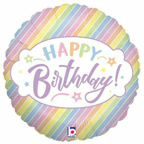 Burton and Burton BALLOONS 348 18" Pastel Birthday Foil