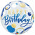 Burton and Burton BALLOONS 352 22" Birthday Blue Gold Dots Bubble Foil