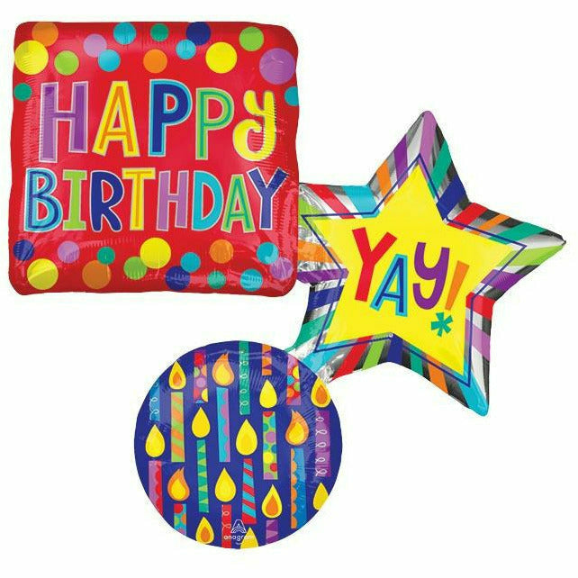 Burton and Burton BALLOONS 357 34" Happy Birthday Yay Shape Foil