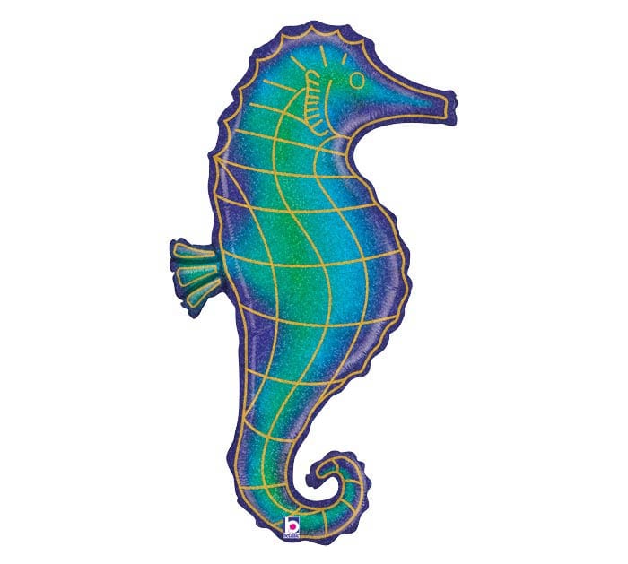 Burton and Burton BALLOONS 36&quot; HOLOGRAPHIC SEAHORSE BALLOON