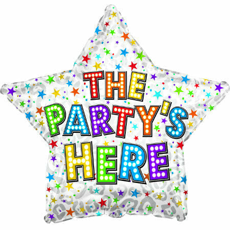 Burton and Burton BALLOONS 365 17" The Party's Here Star Shaped Foil Balloon