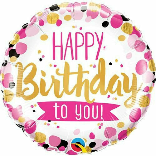 Burton and Burton BALLOONS 377 18&quot; Pink Happy Birthday to You Foil