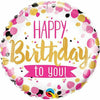 Burton and Burton BALLOONS 377 18" Pink Happy Birthday to You Foil