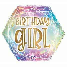 Burton and Burton BALLOONS 384 18" GEO BIRTHDAY GIRL