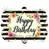 Burton and Burton BALLOONS 388 30" Floral Happy Birthday Jumbo Foil
