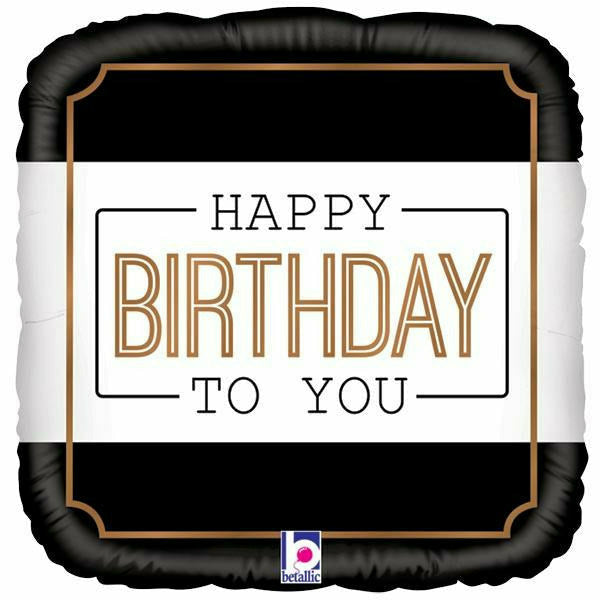 Burton and Burton BALLOONS 403 18" Class Happy Birthday Square Foil