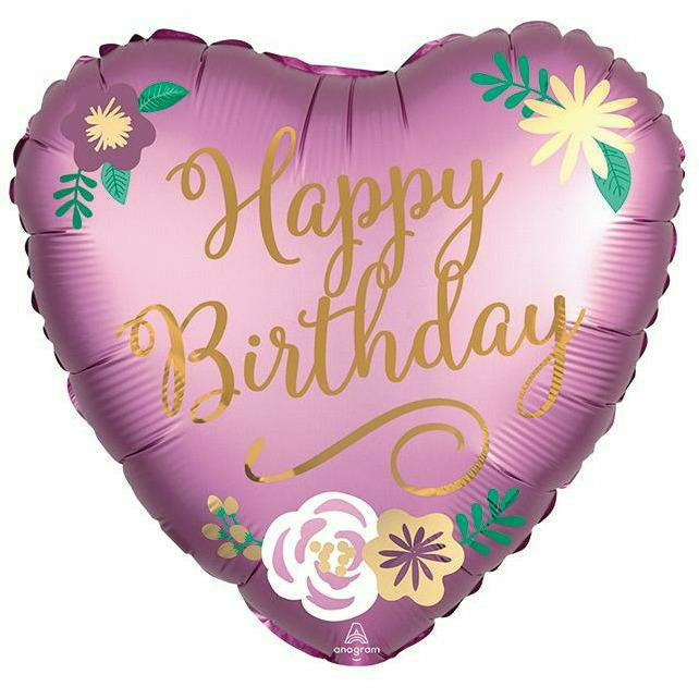 Burton and Burton BALLOONS 416 18&quot; Birthday Satin Flowers Foil