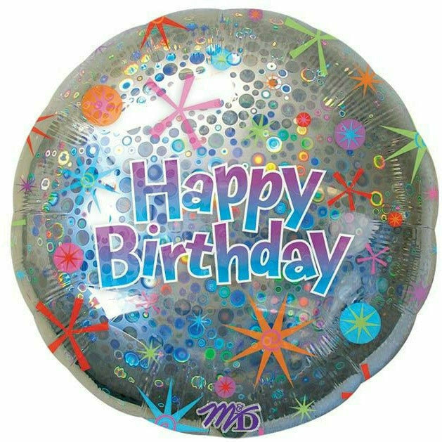 Burton and Burton BALLOONS 416 32"PACKAGED HAPPY BIRTHDAY HOLOGRAPHIC