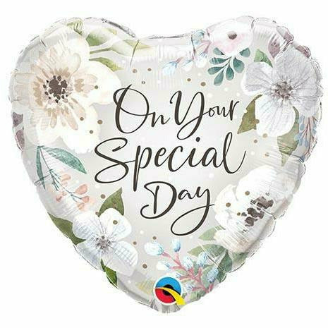 Burton and Burton BALLOONS 418A 18&quot; Special Day White Flowers Foil