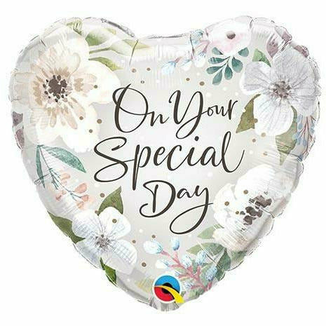 Burton and Burton BALLOONS 418A 18" Special Day White Flowers Foil