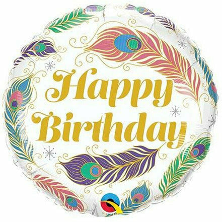 Burton and Burton BALLOONS 419 18&quot; Happy Birthday Feathers Foil