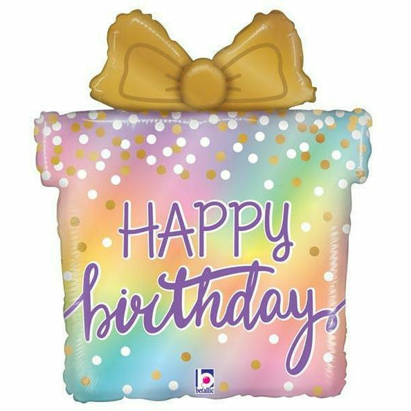 Burton and Burton BALLOONS 426 27&quot; Opal Birthday Present Jumbo Foil