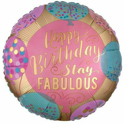 Burton and Burton BALLOONS 429 18&quot; Happy Birthday Stay Fabulous Foil