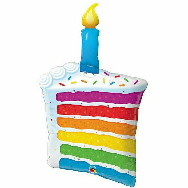 Burton and Burton BALLOONS 439 42&quot;PKG HBD RAINBOW CAKE CANDLE