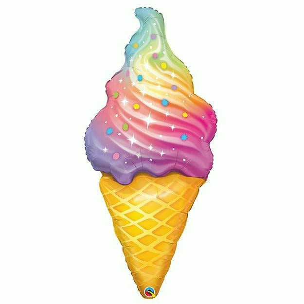 Burton and Burton BALLOONS 467 45" Rainbow Ice Cream Cone Foil