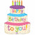 Burton and Burton BALLOONS 468A Happy Birthday Girly Cake Foil Balloon 27"