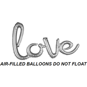 Burton and Burton BALLOONS 470 Silver Love Air-Filled 31" Mylar Balloon