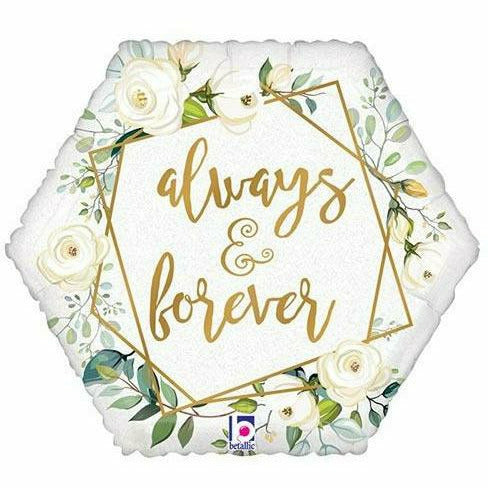 Burton and Burton BALLOONS 482A 18" Always and Forever Holographic Foil