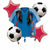 Burton and Burton BALLOONS 489A SS Soccer Balloon Bouquet 5PC
